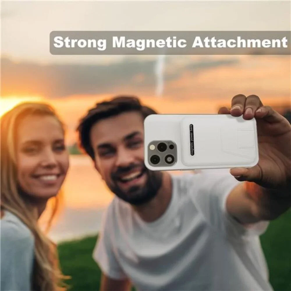 Magnetic Power Bank,10000mAh Foldable Wireless Portable Charger with USB-C Cable